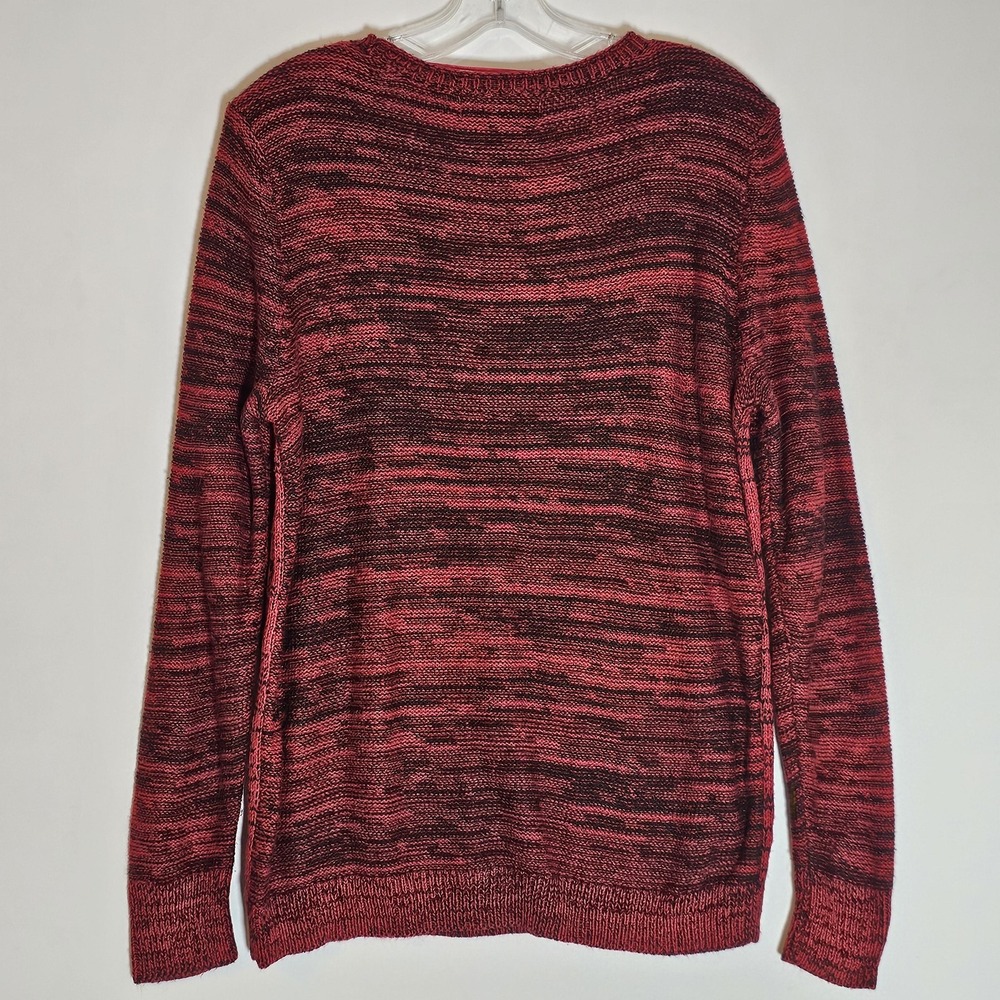 Karen Scott Sweater Womens Medium Red Cable Knit Pullover Crewneck Long Sleeve M - Picture 9 of 12
